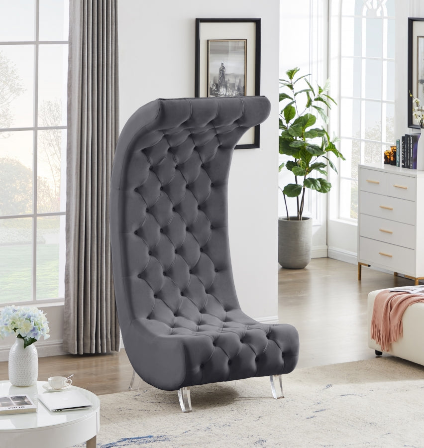 Chaise en velours Crescent