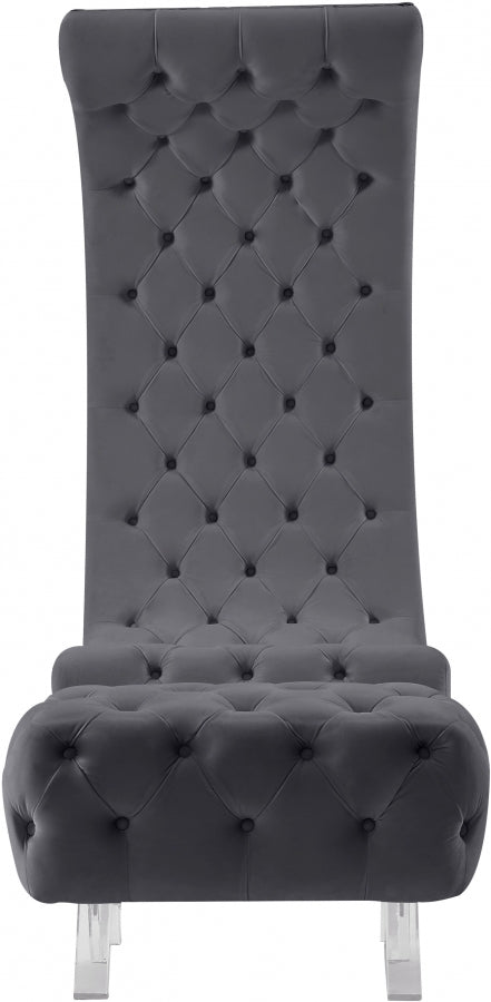 Chaise en velours Crescent