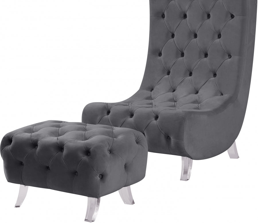 Chaise en velours Crescent