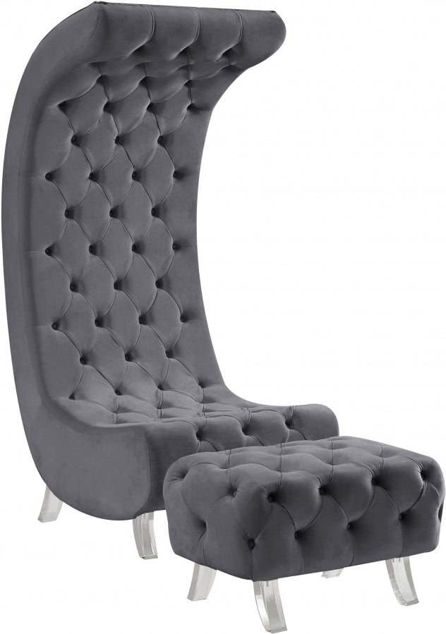 Chaise en velours Crescent