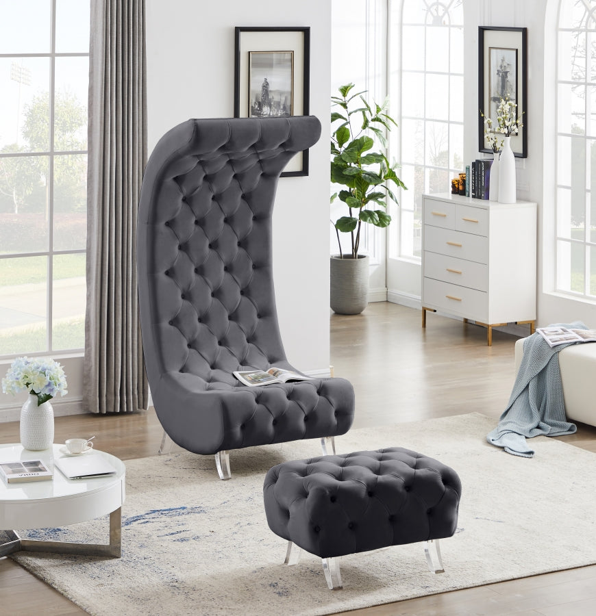 Chaise en velours Crescent