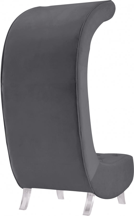Chaise en velours Crescent