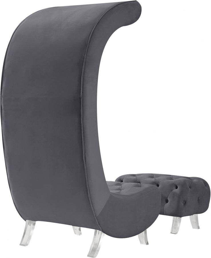 Chaise en velours Crescent