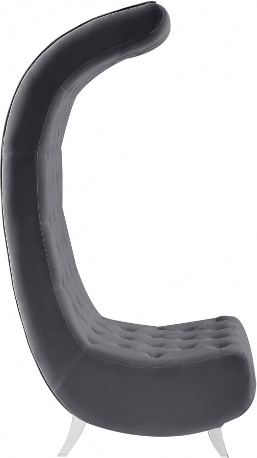 Chaise en velours Crescent