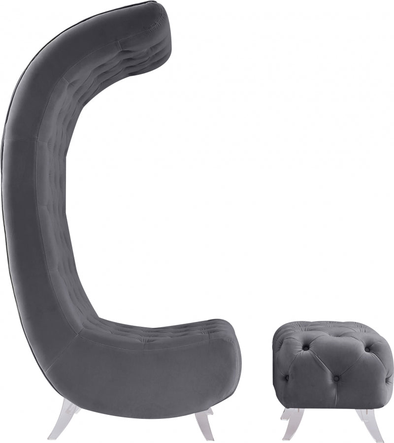 Chaise en velours Crescent