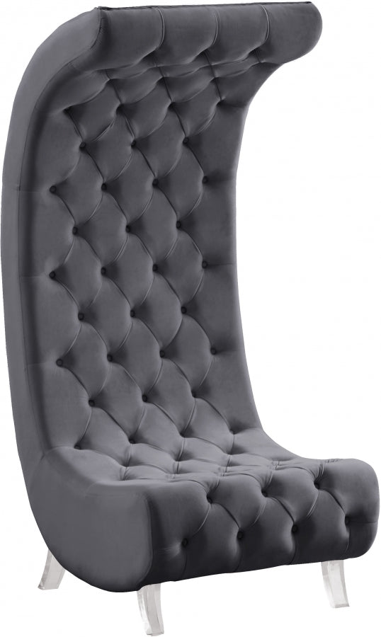 Chaise en velours Crescent