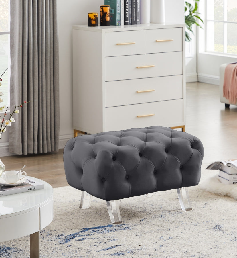 Pouf Croissant en velours