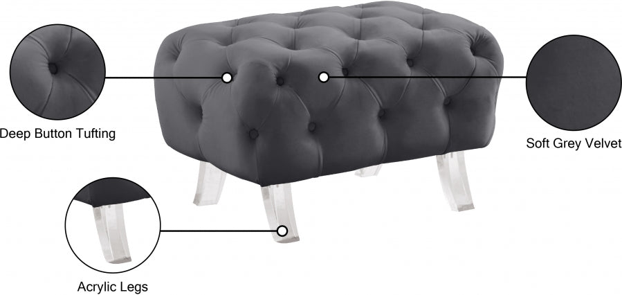 Pouf Croissant en velours