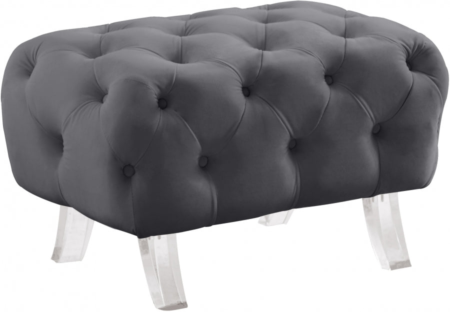 Pouf Croissant en velours