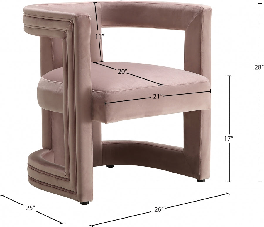 Chaise de salle à manger/d'appoint en velours Blair