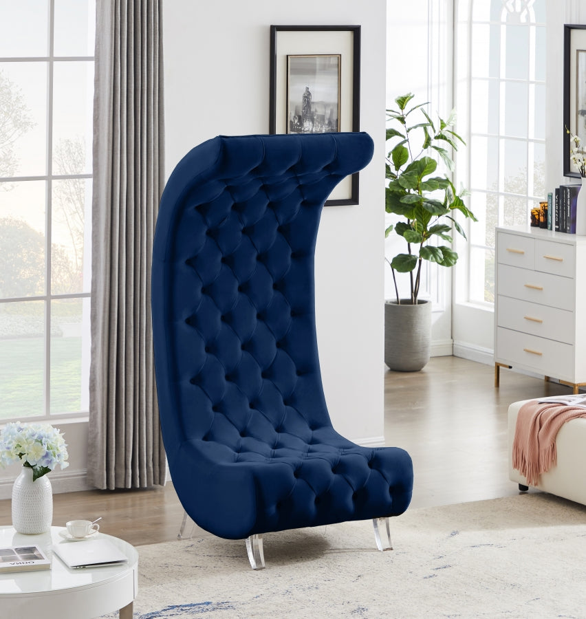 Chaise en velours Crescent
