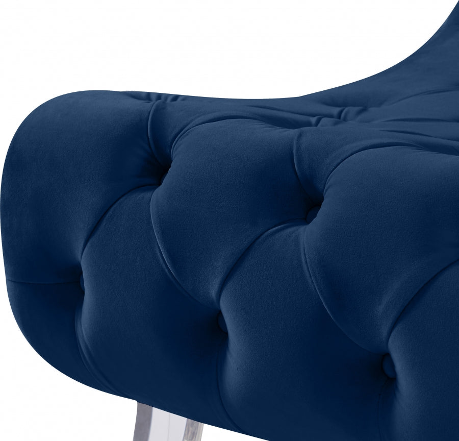 Chaise en velours Crescent