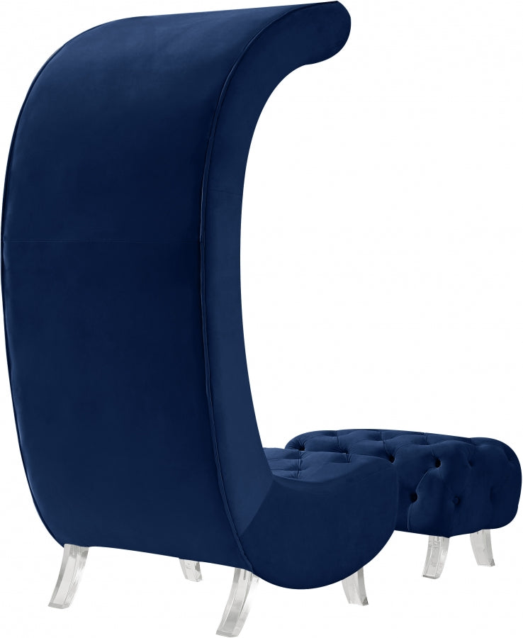 Chaise en velours Crescent