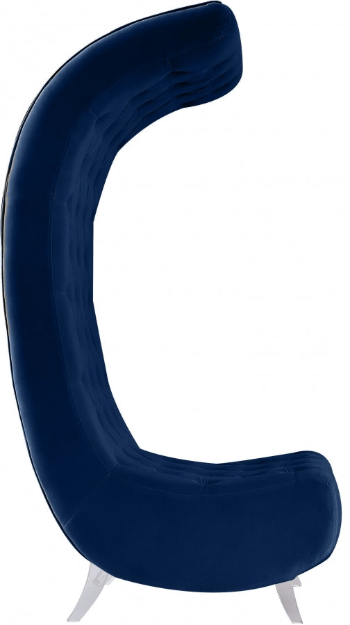 Chaise en velours Crescent