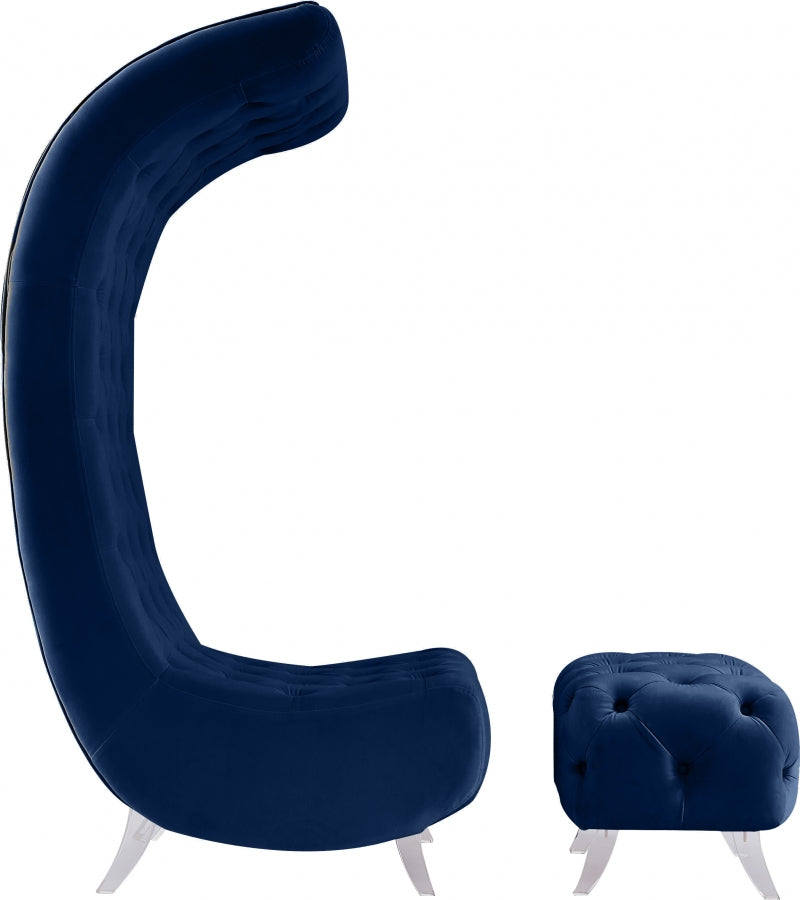 Chaise en velours Crescent