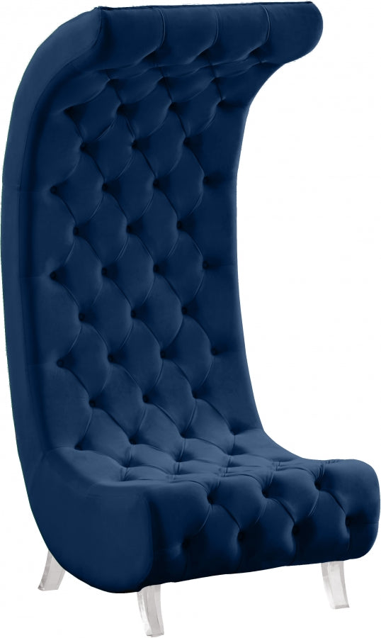 Chaise en velours Crescent