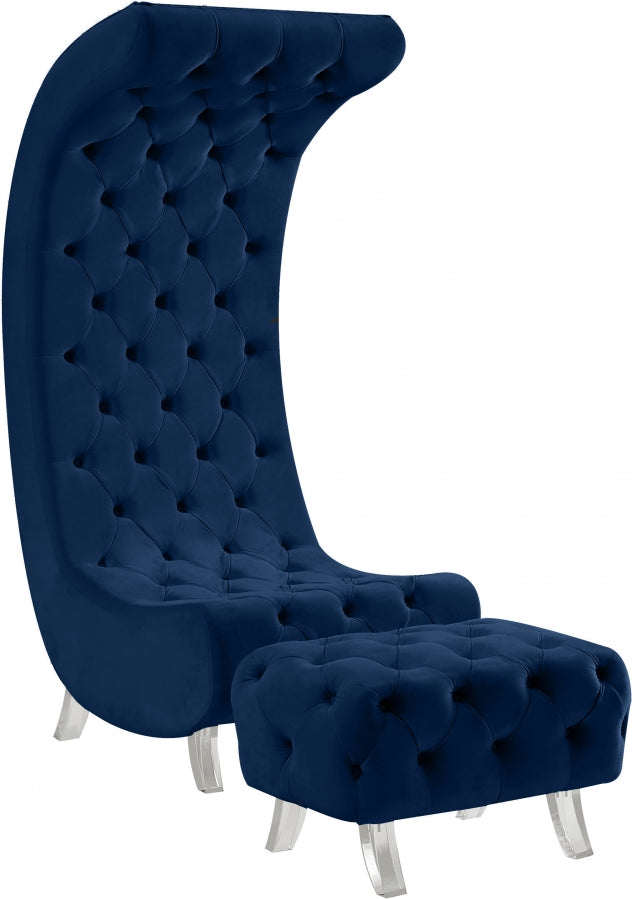 Pouf Croissant en velours