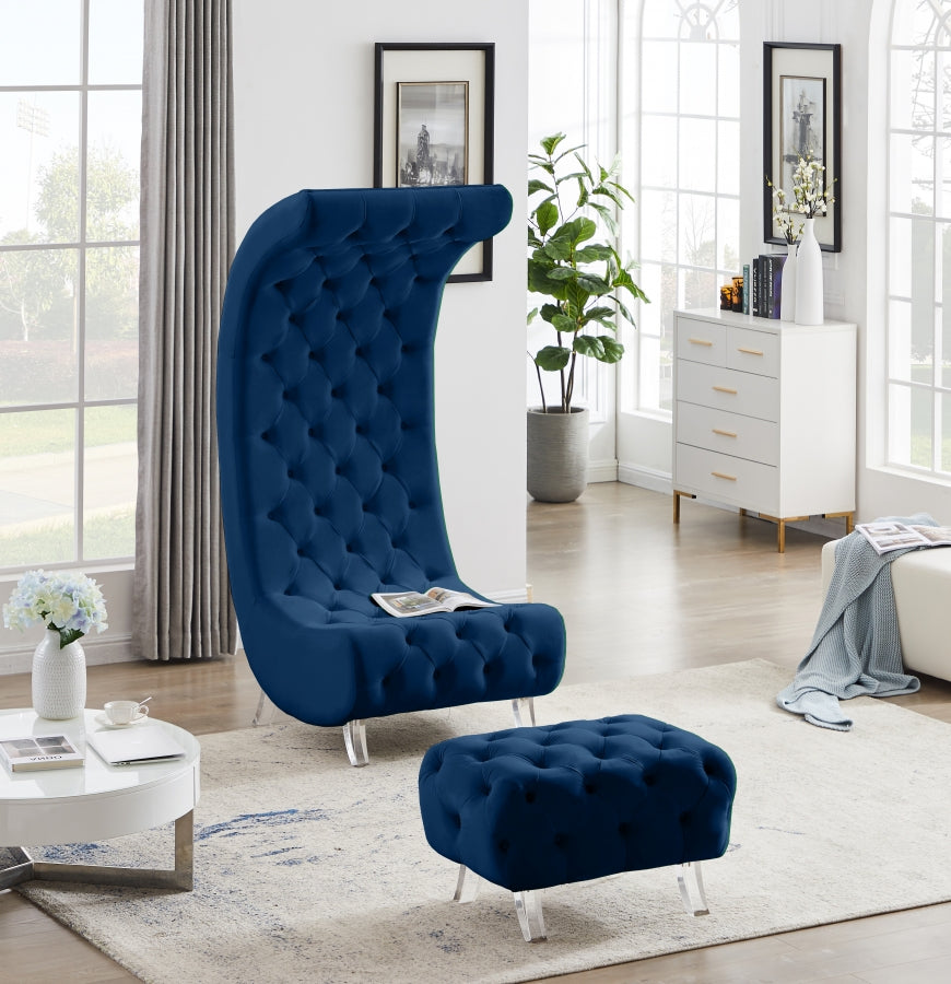 Pouf Croissant en velours