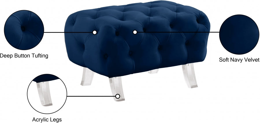 Pouf Croissant en velours