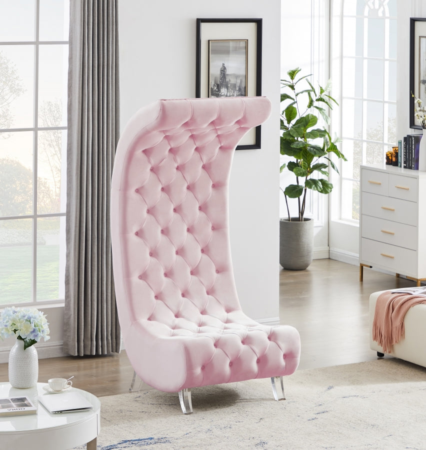 Chaise en velours Crescent