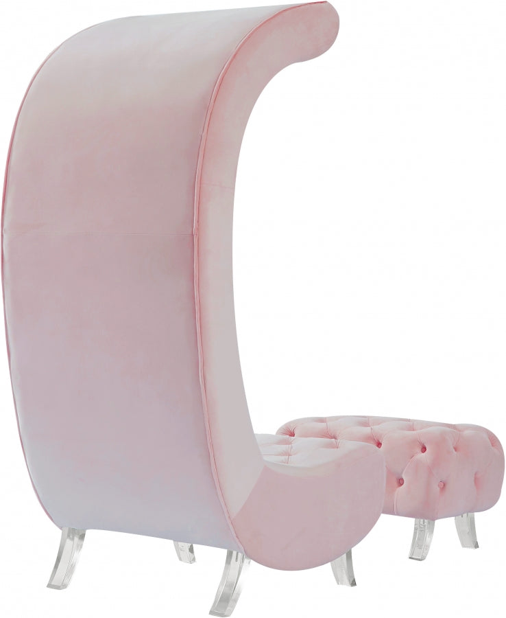 Chaise en velours Crescent