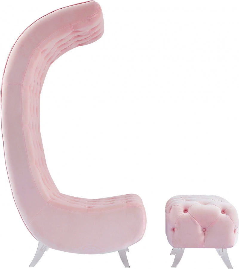 Chaise en velours Crescent