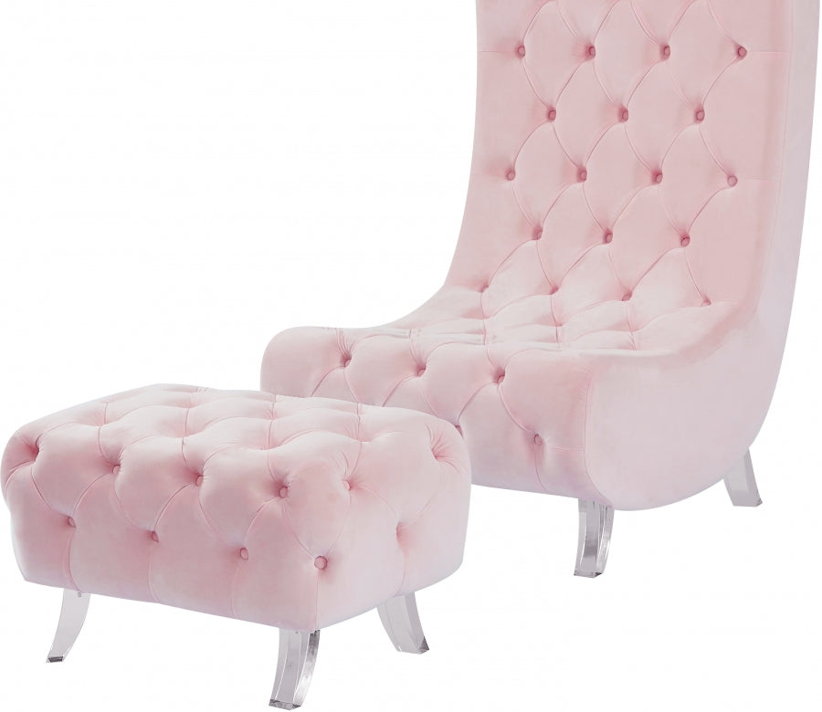Pouf Croissant en velours