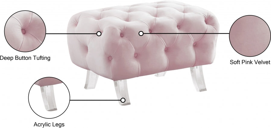 Pouf Croissant en velours