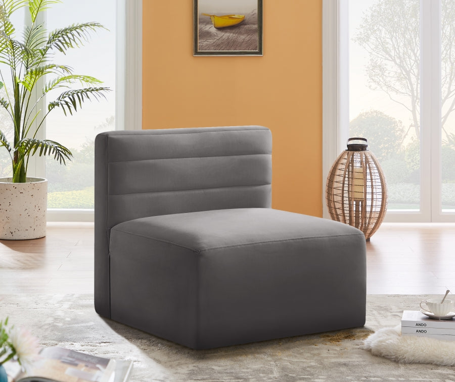 Chaise sans accoudoirs Quincy Velvet Modular Cloud-Like Comfort