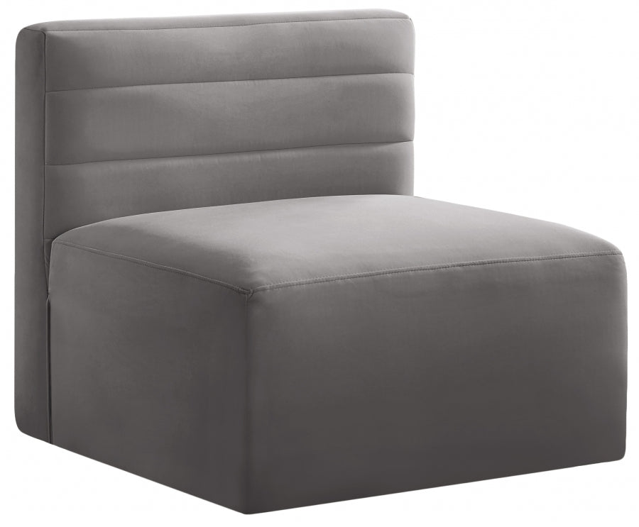Chaise sans accoudoirs Quincy Velvet Modular Cloud-Like Comfort