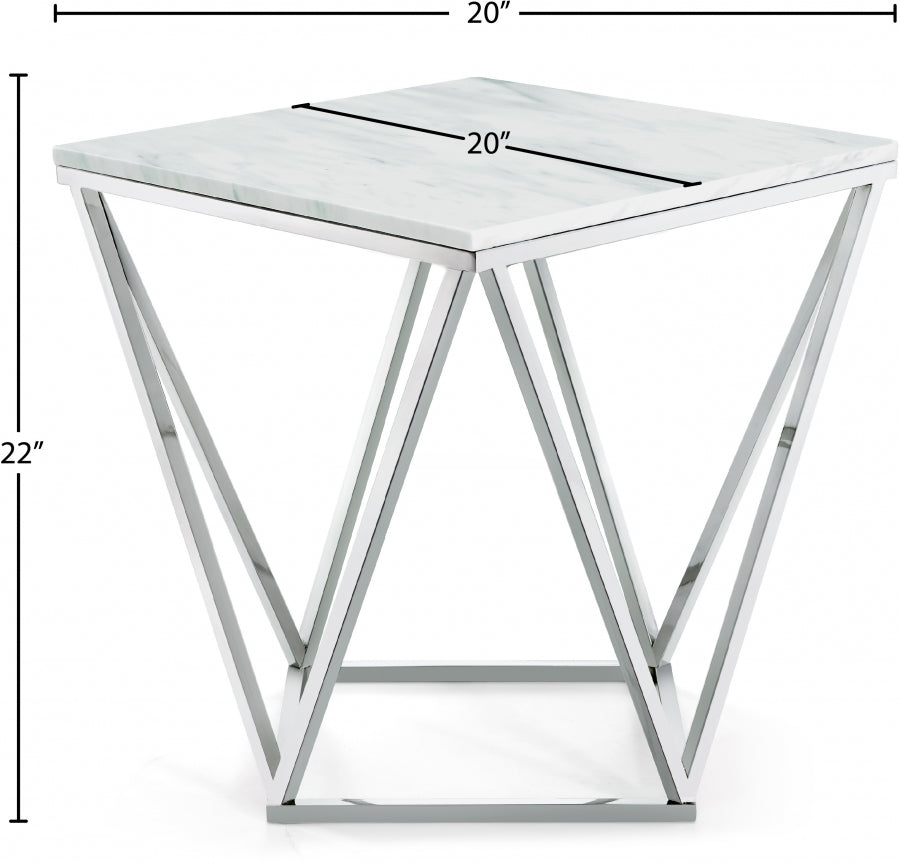Table de bout chromée Skyler 