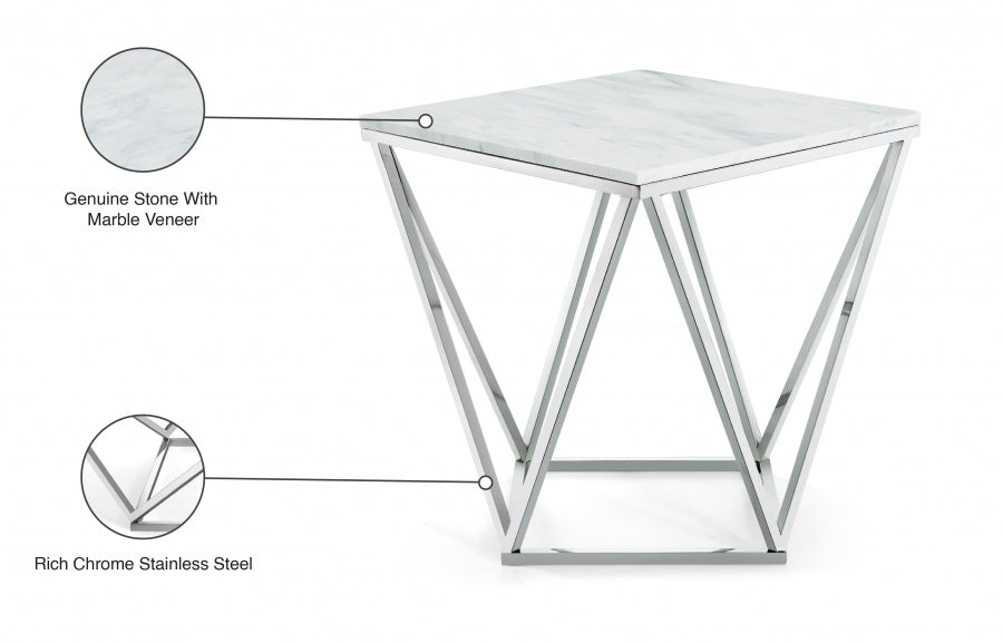 Table de bout chromée Skyler 