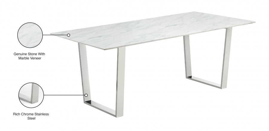 Table de salle à manger chromée Carlton