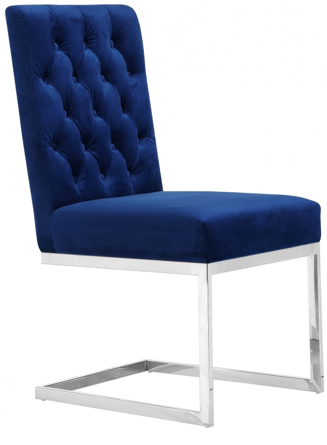 Chaise de salle à manger en velours Carlton