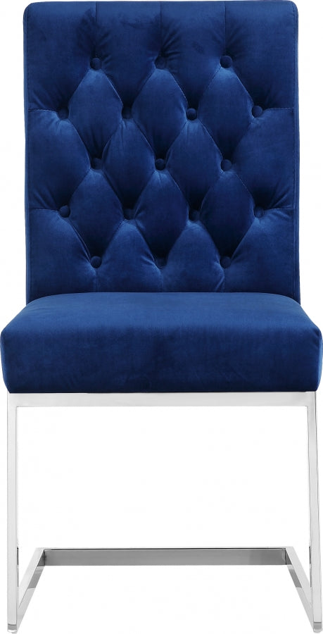 Chaise de salle à manger en velours Carlton