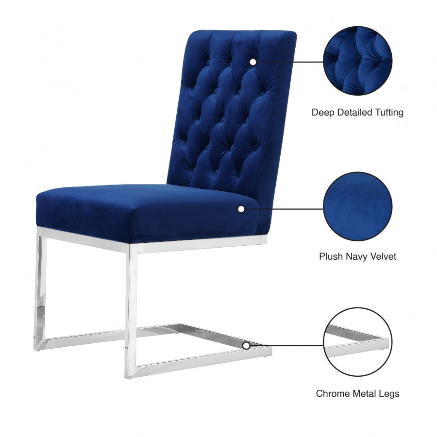 Chaise de salle à manger en velours Carlton