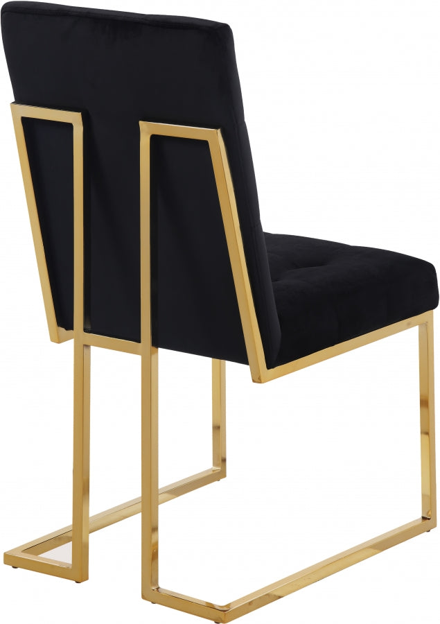 Chaise de salle à manger en velours Pierre