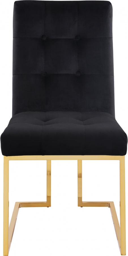 Chaise de salle à manger en velours Pierre