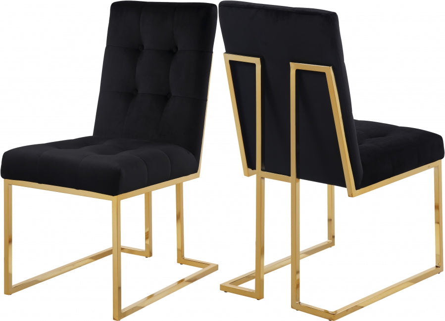 Chaise de salle à manger en velours Pierre