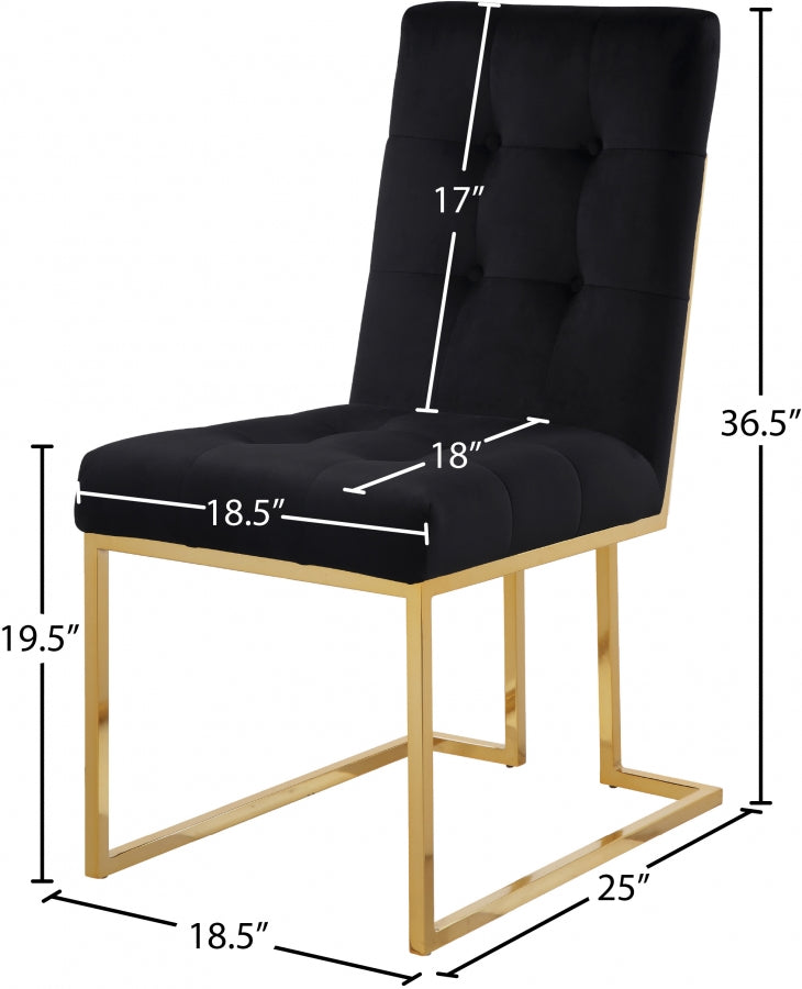 Chaise de salle à manger en velours Pierre