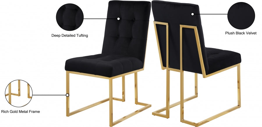 Chaise de salle à manger en velours Pierre