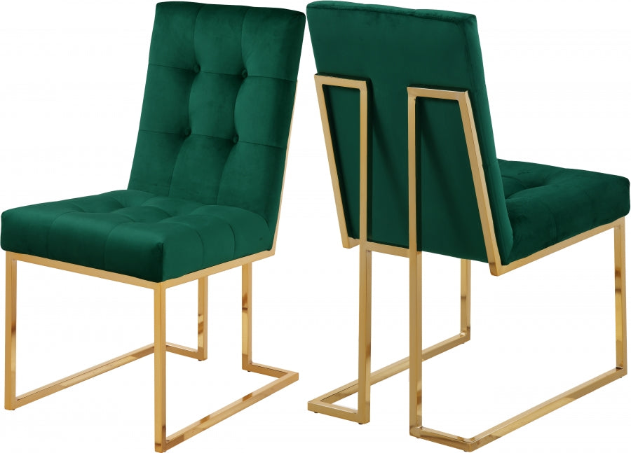 Chaise de salle à manger en velours Pierre