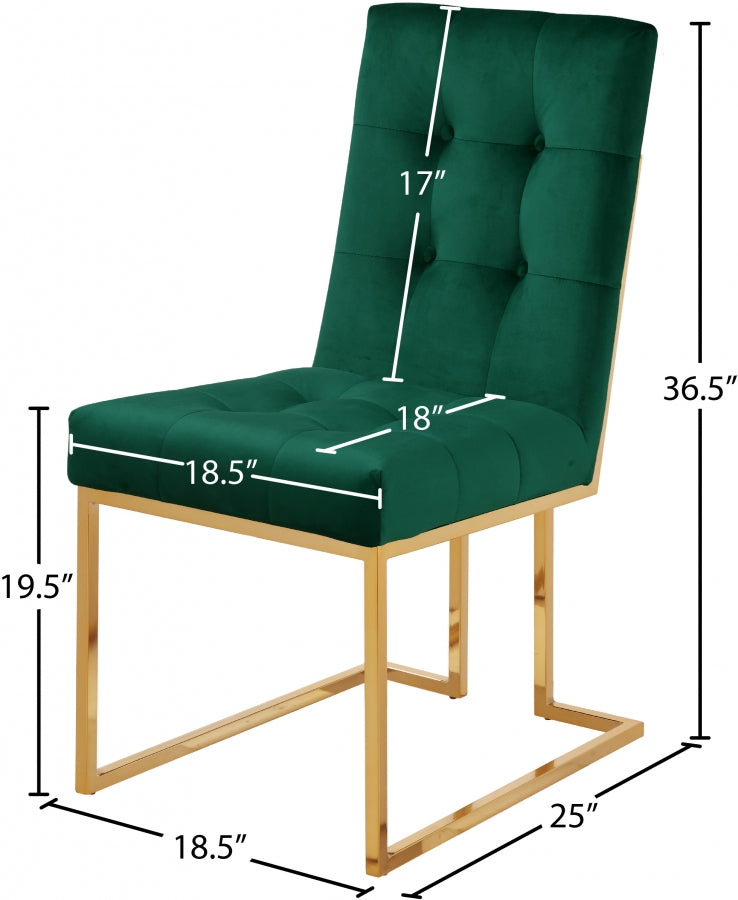 Chaise de salle à manger en velours Pierre