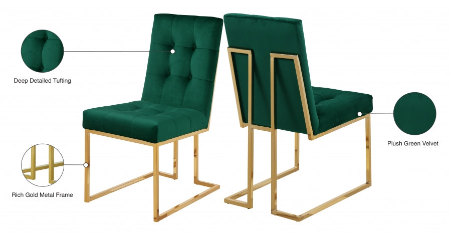 Chaise de salle à manger en velours Pierre