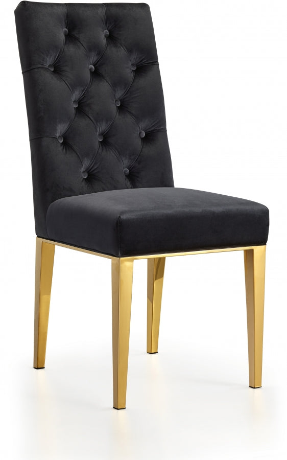 Chaise de salle à manger en velours Capri