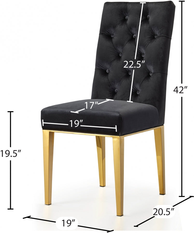 Chaise de salle à manger en velours Capri