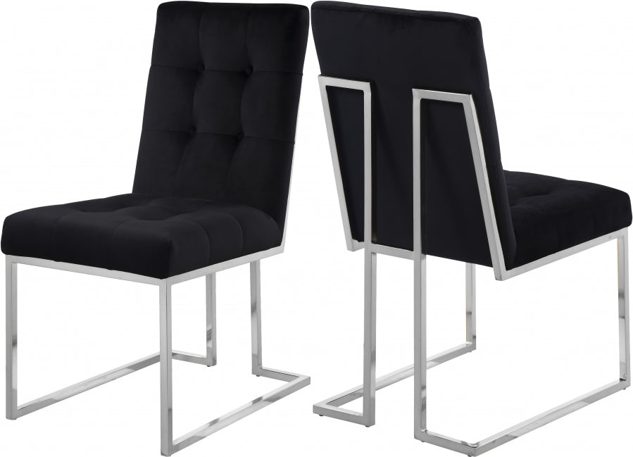Chaise de salle à manger en velours Alexis