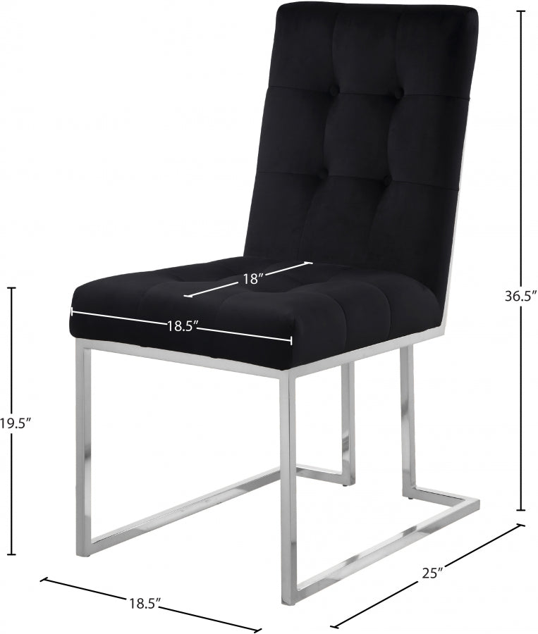 Chaise de salle à manger en velours Alexis