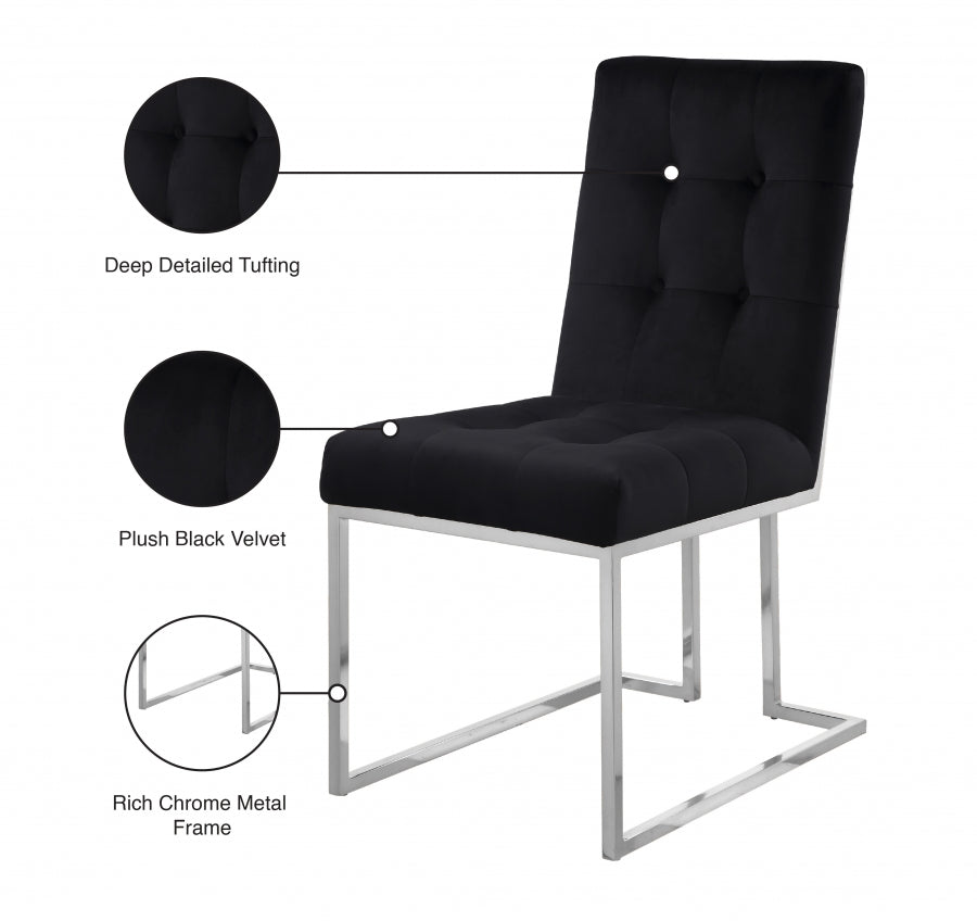 Chaise de salle à manger en velours Alexis
