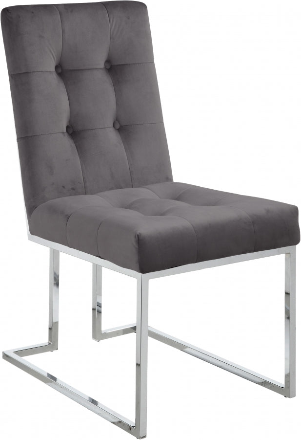Chaise de salle à manger en velours Alexis